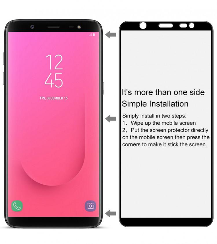 Kính cường lực Samsung J8 2018 Đen (Full Màn, Full Keo)