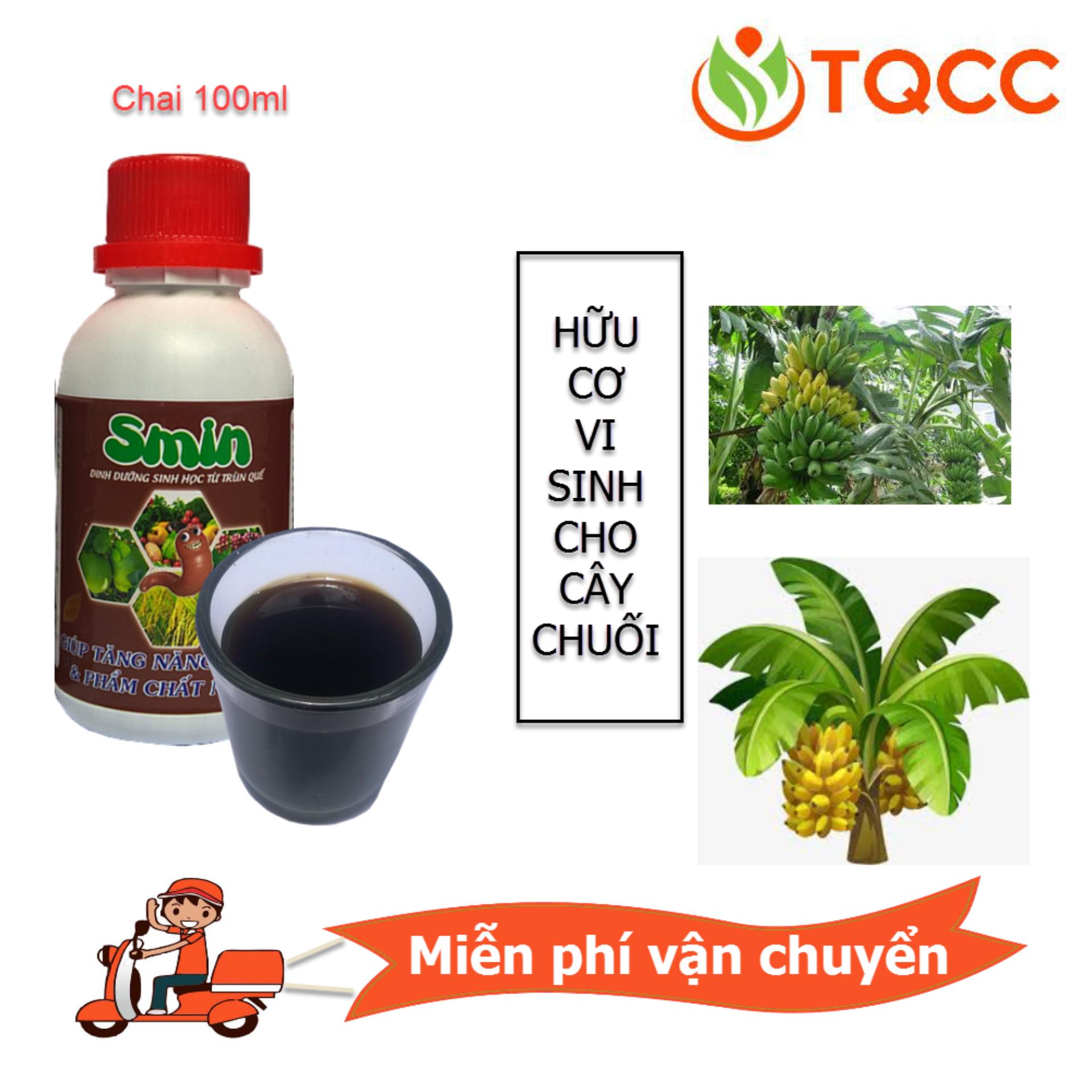 [HCM]Phân bón lá sinh học Smin cho cây chuối ra trái (chai 100ml)