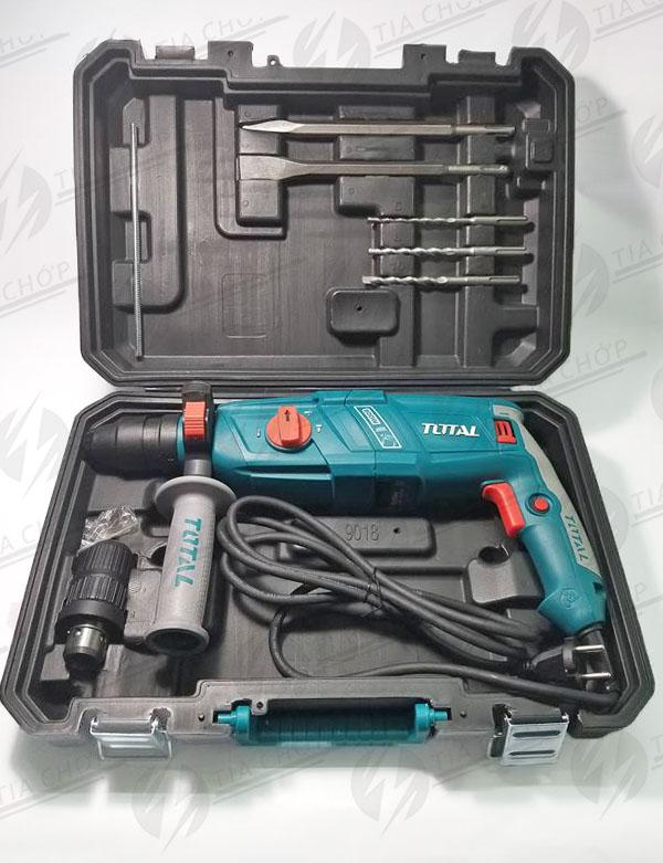 [HCM]MÁY KHOAN ĐỤC 3 CHỨC NĂNG 26MM TOTAL TH308268-2 + KÈM PHỤ KIỆN MŨI KHOAN VÀ MŨI ĐỤC