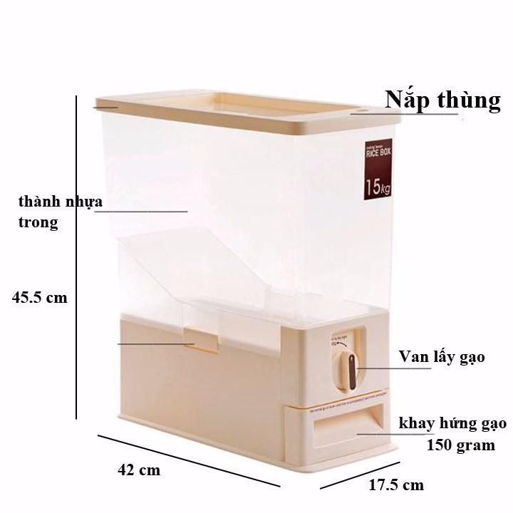 Thùng đựng gạo 15kg thông minh