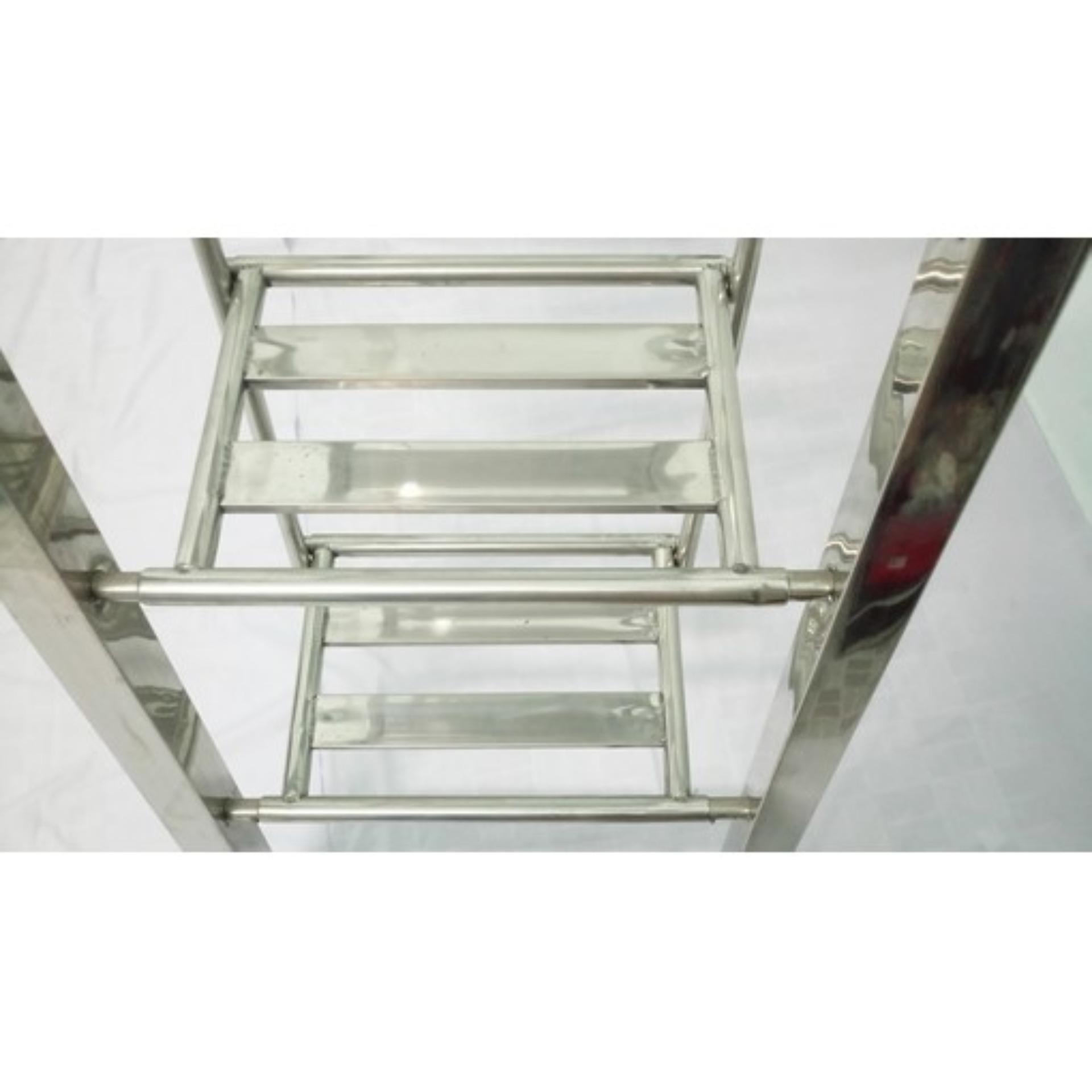 [HCM]Thang chữ A inox ống vuông 40mm dày 0.6mm 6 bậc