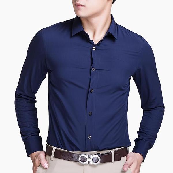Áo sơ mi nam Tím Than Vải lụa Thái lan, Sơ mi nam Tím Than dáng ôm Body hàn quốc, Ao so mi nam giá rẻ