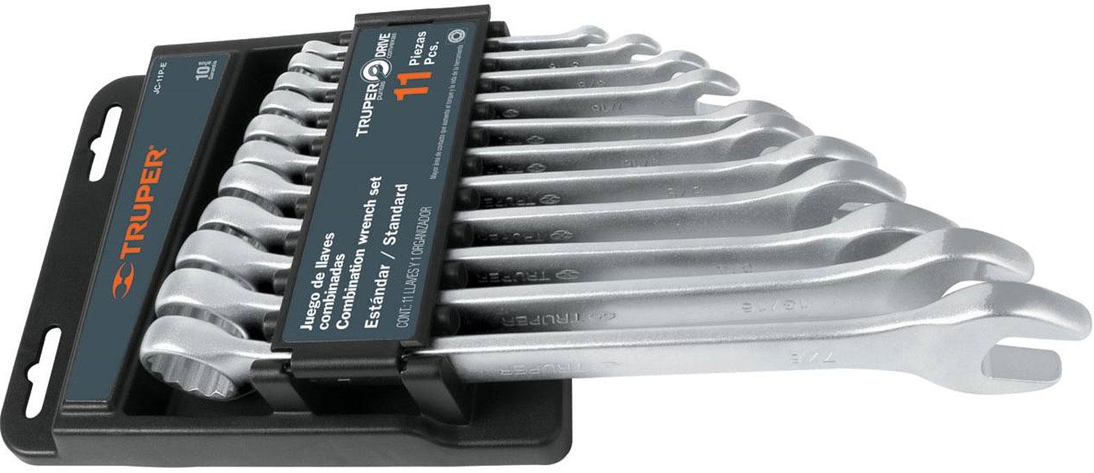 8-19mm bộ cờ lê vòng miệng 11 chi tiết truper 15779