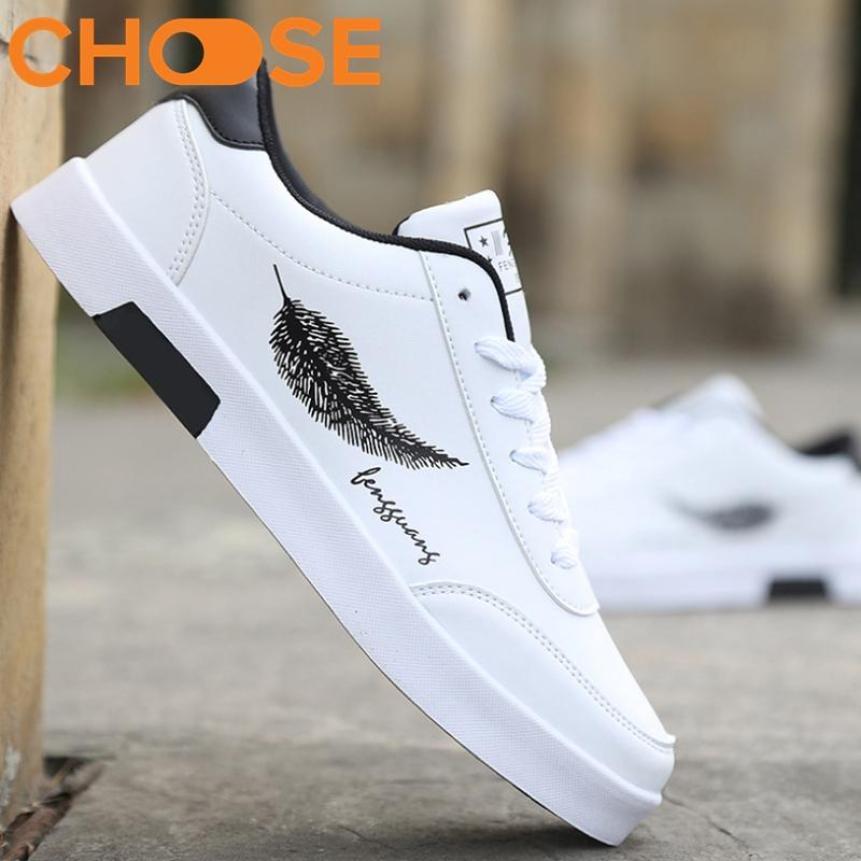 Giày Nam Đẹp /Giày Vẽ Họa Tiết Lông Vũ Ấn Tượng Năm Nay 0606 giá rẻ