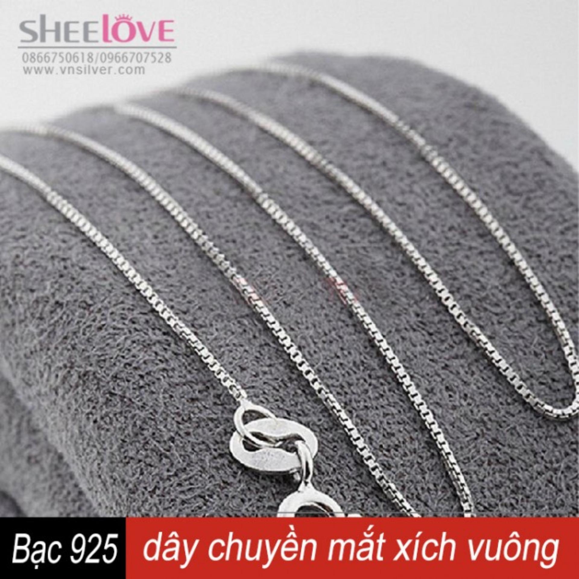 [HCM]Dây chuyền bạc 925 Đảm bảo Bạc thật mắt xích vuông Cao cấp không dị ứng SN-L01 (Bạc)