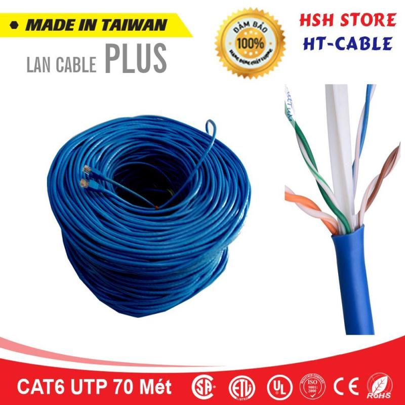 Bảng giá Dây cáp mạng Cat6 UTP HT-Cable 70 Mét Có sẵn 2 đầu (Màu xanh, Mới 100%) Phong Vũ