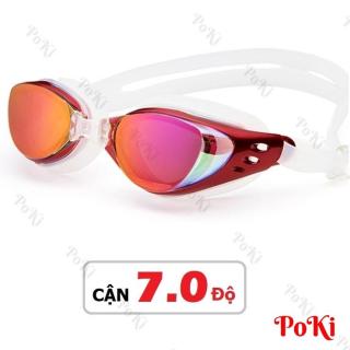 Kính bơi CẬN 1.5 - 8.0 độ RED thời trang 6200, chống UV, chống HẤP HƠI, kính bơi cao cấp - POKI thumbnail