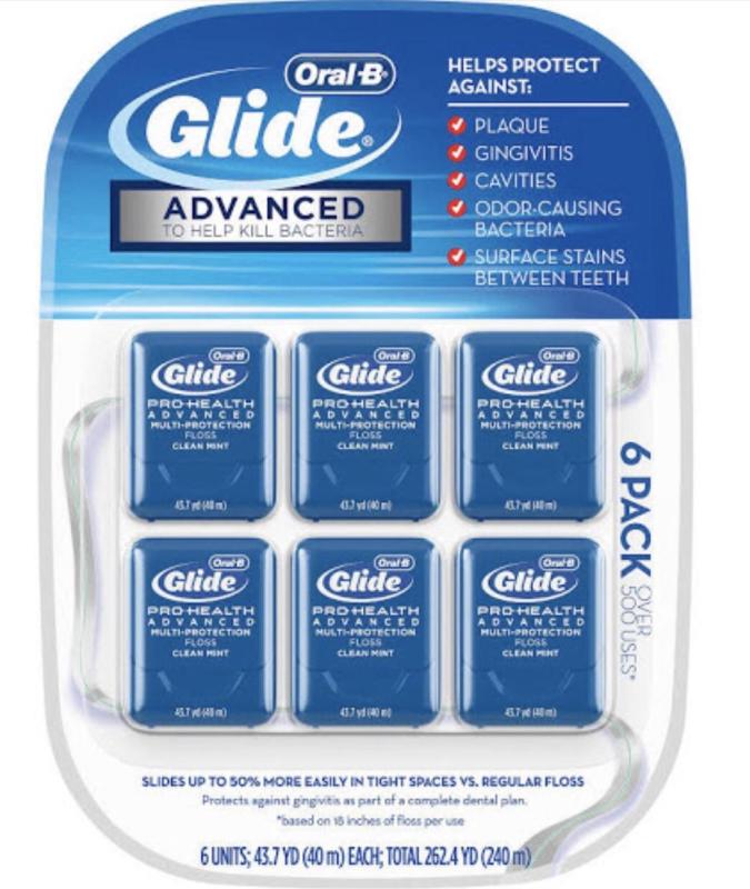 Chỉ nha khoa OralB Glide Advanced Mint vỉ 6 hộp (Made in USA)