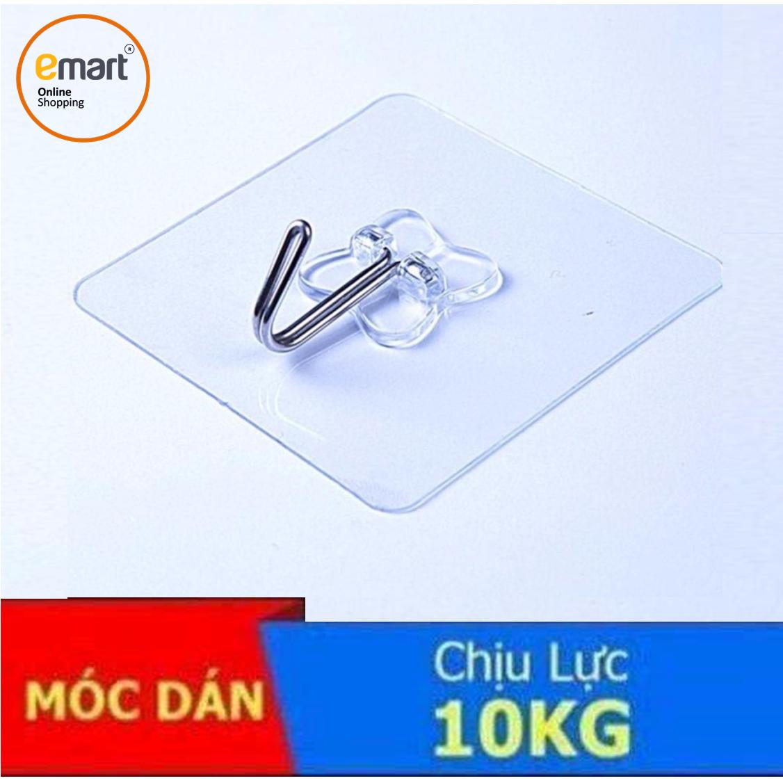 (Xem video) Bộ 10 móc treo  chịu lực 10Kg dán tường đa năng siêu bền chắc chắn (LOẠI TO 6cm)