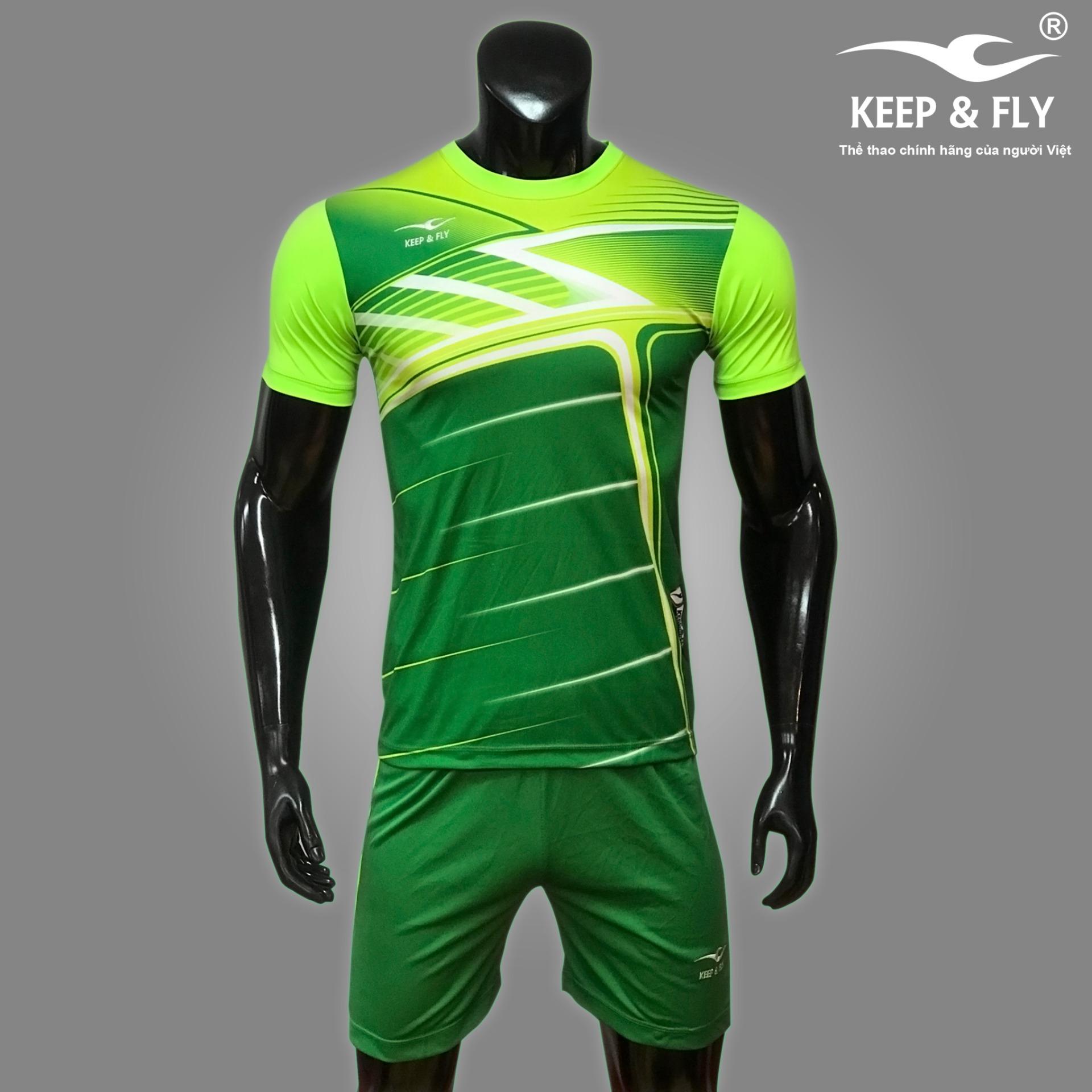 Bộ quần áo bóng đá cao cấp keep & fly thunder xanh két