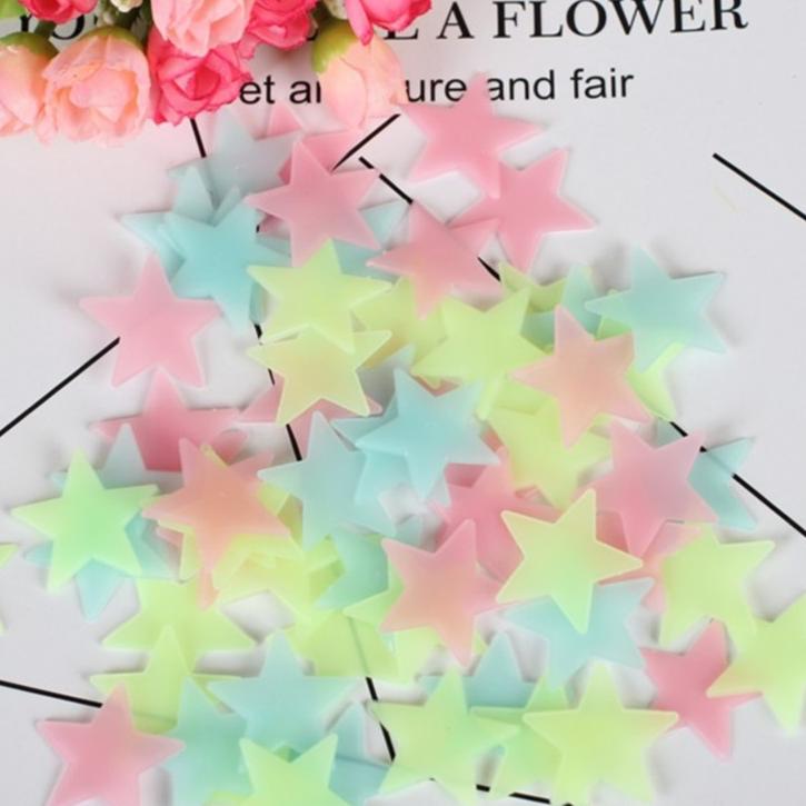 Gói 100 ngôi sao dán tường dạ quang 3cm