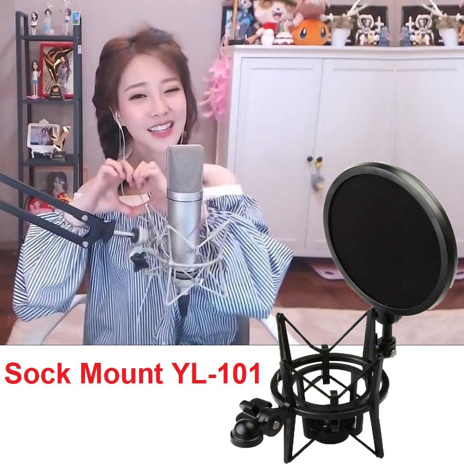 Shock mount kèm màng lọc âm cho micro cao cấp YL-101