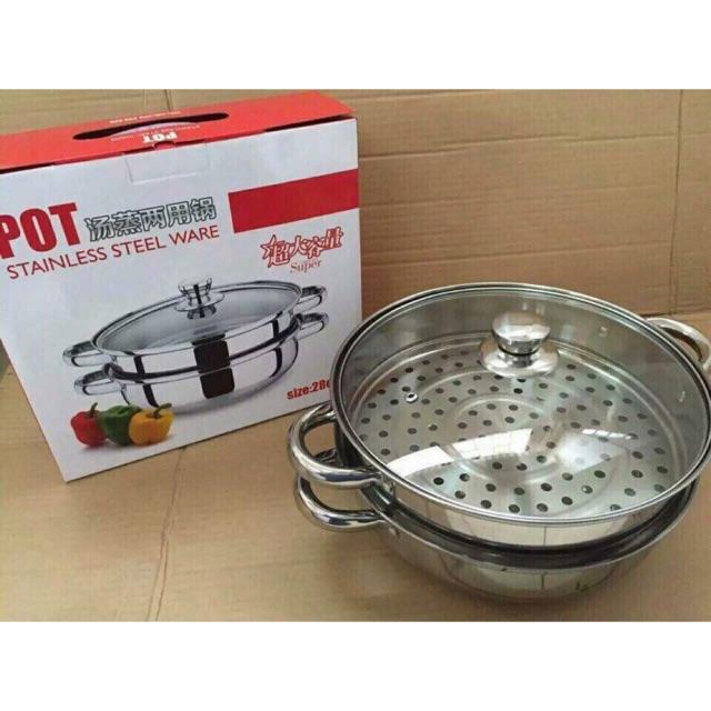 Nồi inox 2 tầng pot co giá hấp