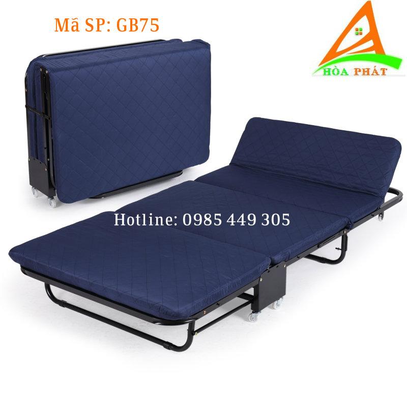 Giường gấp ba khúc nikita rộng 75 phân tạng kèm ga phủ, túi phủ