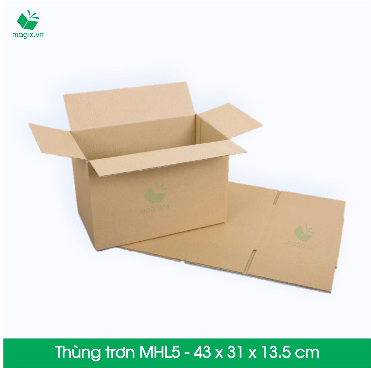 Mhl5 - 43x31x13,5 cm - 20 thùng hộp carton trơn