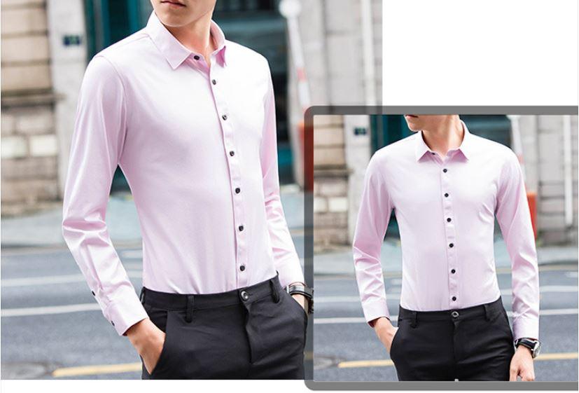 Áo sơ mi nam màu hồng phấn, chất lụa mềm mát, form slimfit Hàn Quốc, công sở, áo sơ mi nam hồng phấn, hồng nhạt 2018, tungstore, tung-store
