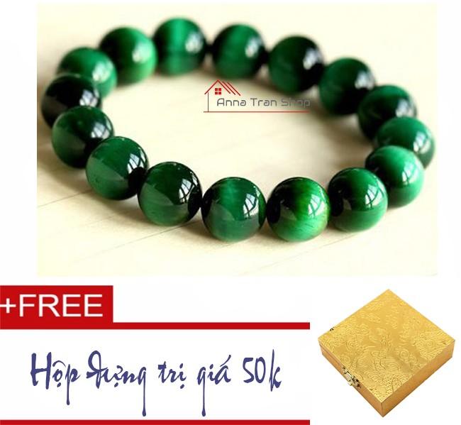 Vòng tay đá mắt hổ xanh 10ly HN21 có hộp quà