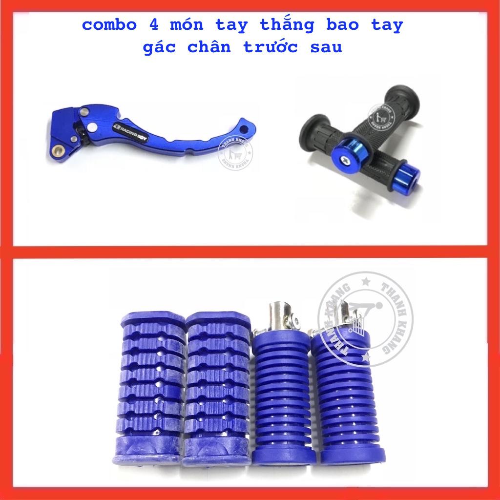 Tay thắng đùm kiểu RCB Dream,Wave,Sirius thanh khang màu xanh dương và bao tay kiểu Ex 135 màu xanh dương và bộ gác chân cao su trước sau xanh dương  006000787 006000893  006000578  006000573