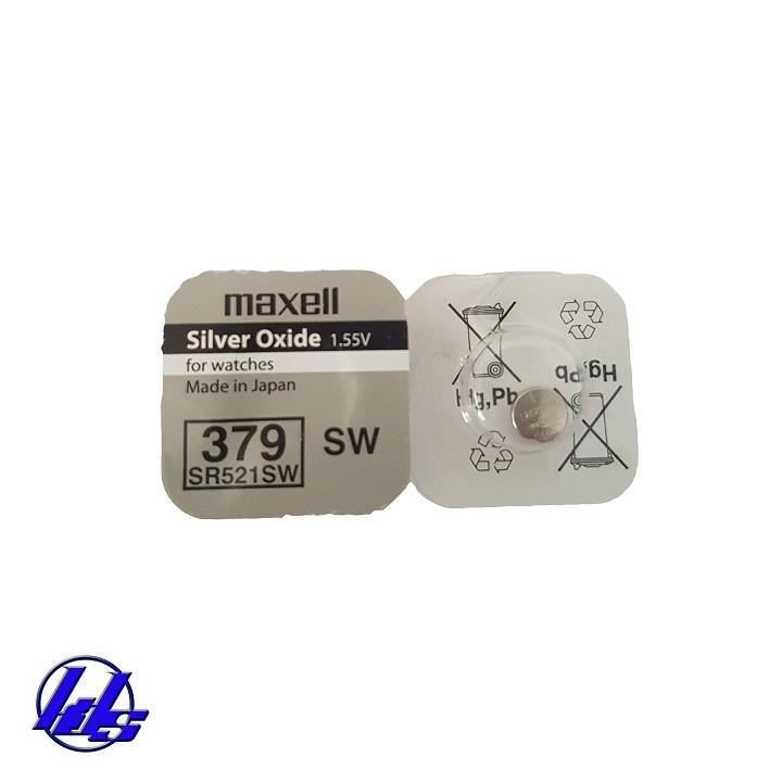 Pin đồng hồ đeo tay maxell sr521sw/379 silver oxide 1.55v - vỉ 1 viên