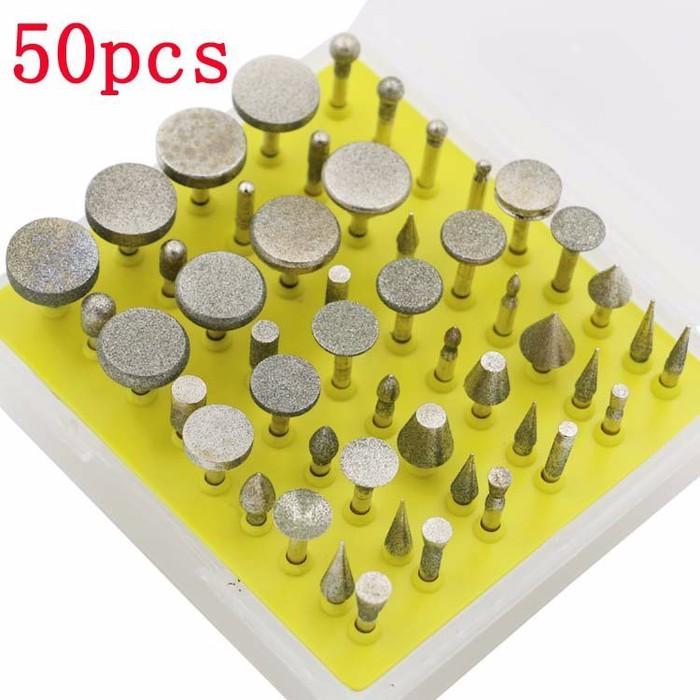 Bộ 50 mũi mài khắc đầu kim cương 120