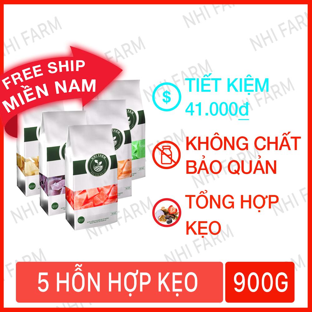 Combo 5 hỗn hợp kẹo khoai môn sữa, mác mác sữa, nha đam sữa , dâu sữa, bắp sữa - nhi farm