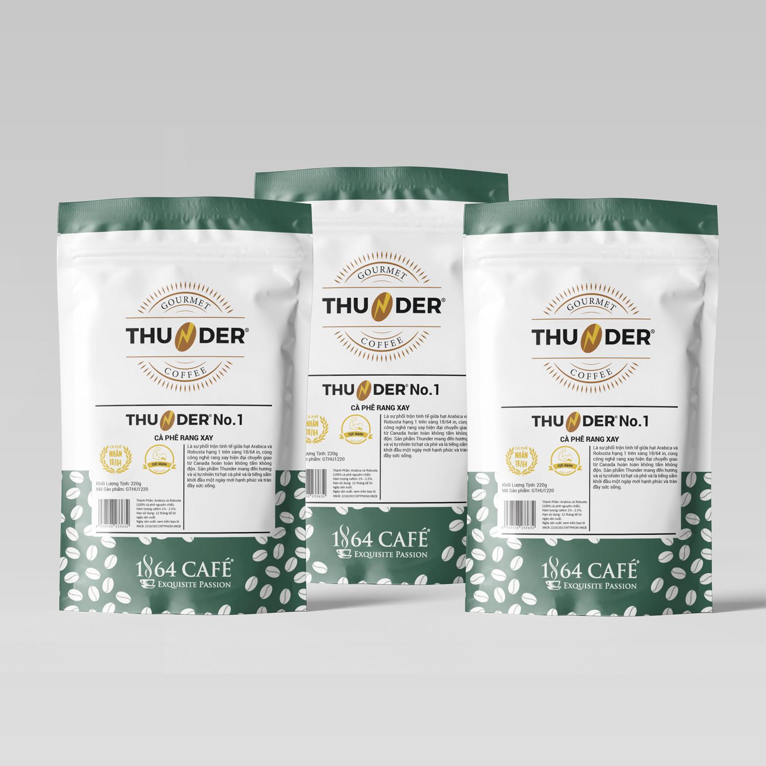 660g Cà Phê Bột Tinh khiết Thunder No.1 - 1864 CAFÉ