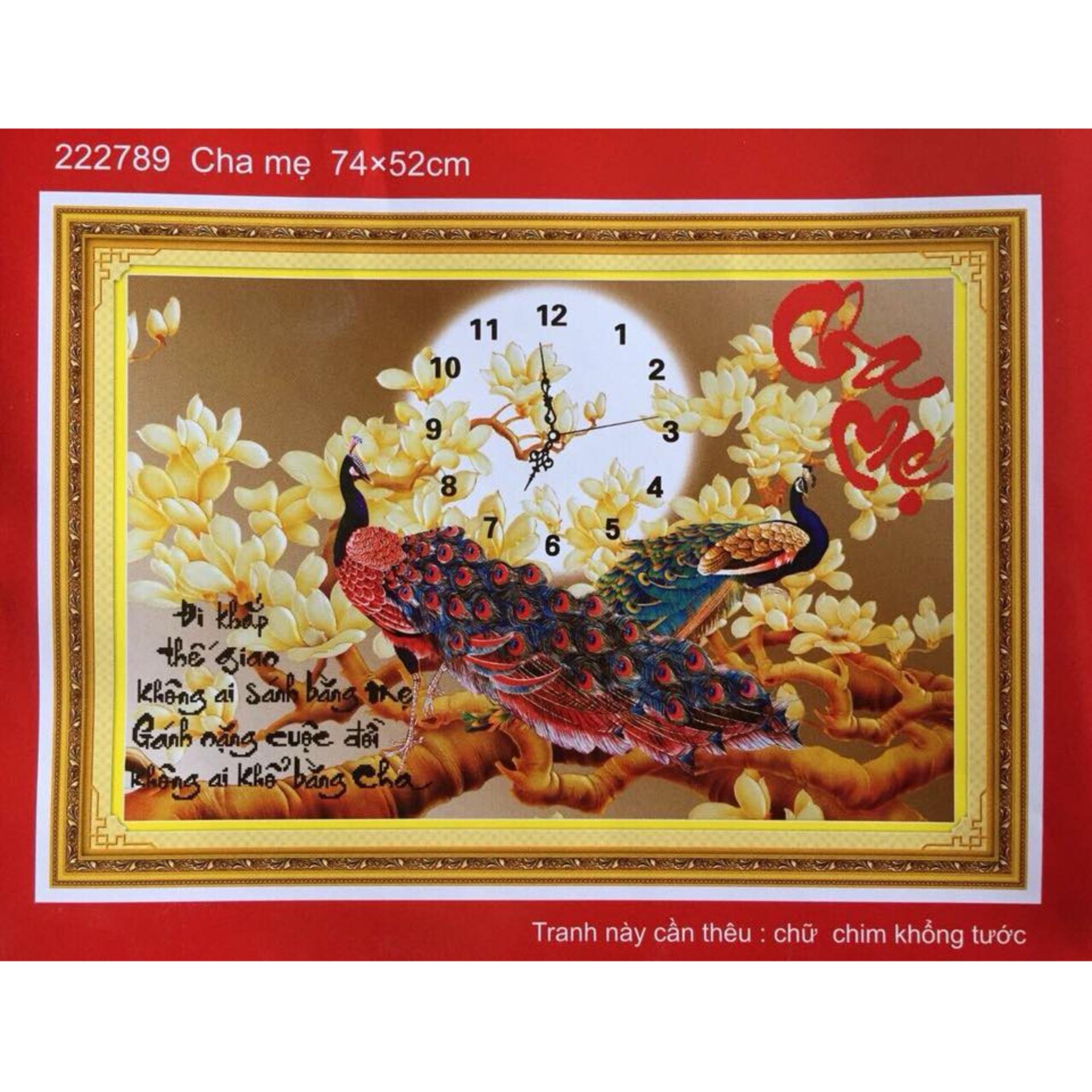 Tranh thêu chữ thập Cha mẹ DLH-222789-Ngọc Thịnh