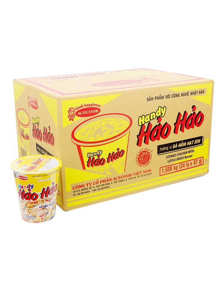 Thùng 24 Ly Mì Hảo Hảo Gà Hạt Sen Acecook 67G