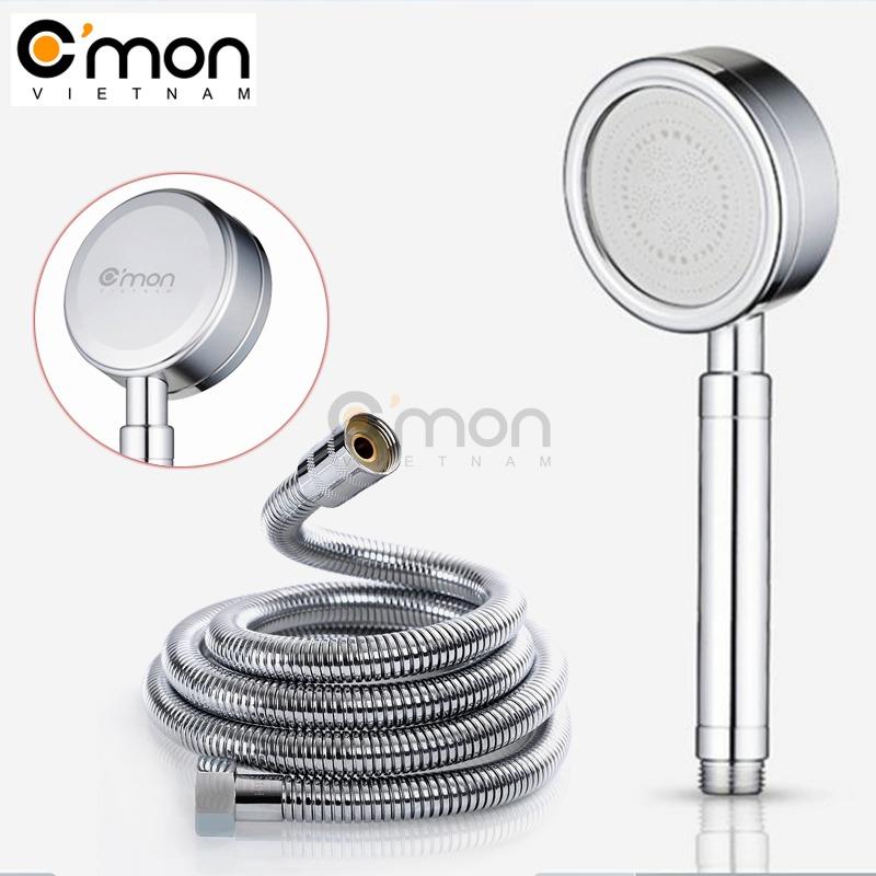 Bộ tay sen siêu tăng áp 400% c'mon ts-01 + dây sen inox