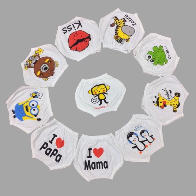 Set 10 quần chục chip 100% cotton cho bé-sz 6 :12-16kg