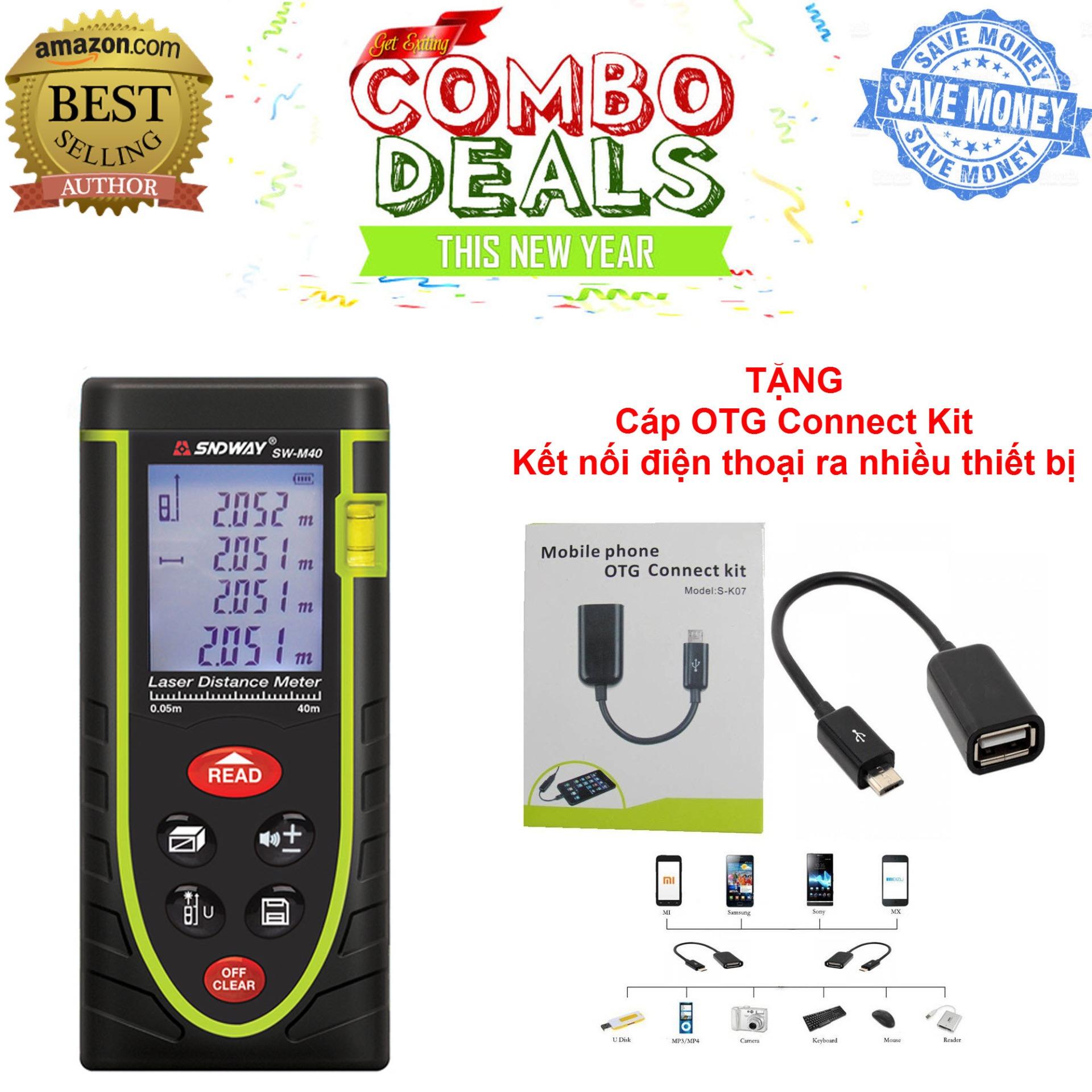 Thước đo khoảng cách bằng tia laser SNDWAY phạm vi 40m