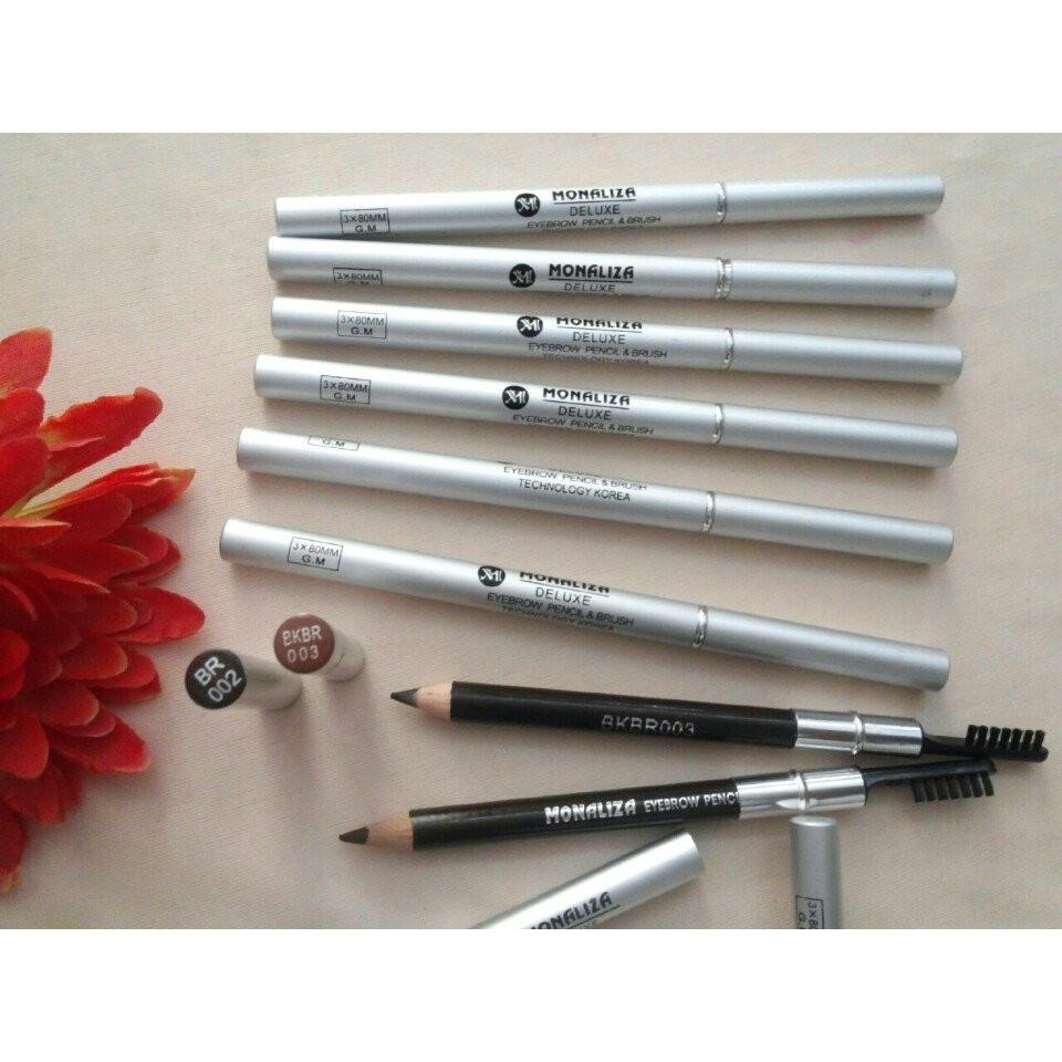 Chì kẻ mày monaliza deluxe eyebrow pencil & brush hàn quốc -bk 001