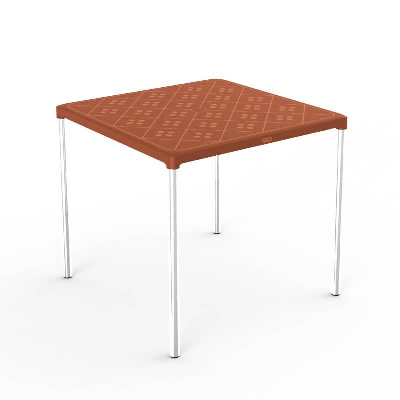 [HCM]Bàn vuông nhựa chân inox cao cấp Duy Tân ( Xám trắng )