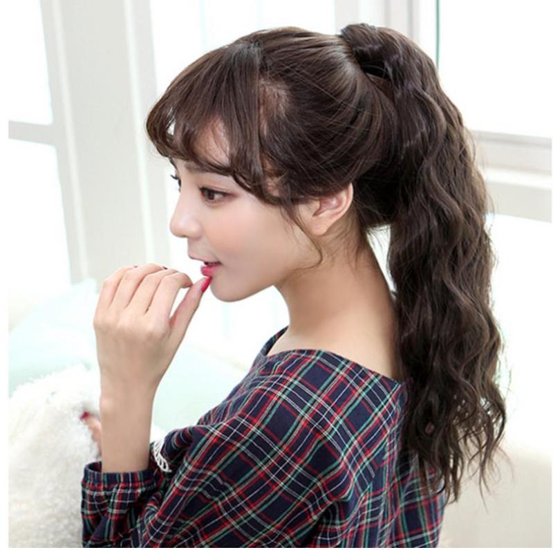 Tóc giả nữ cột xoăn đũa đuôi gà Hàn Quốc cao cấp - TG30 ( dài 50cm - MÀU NÂU ĐẬM ) giá rẻ