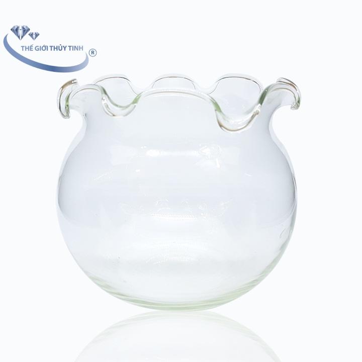 Bể cá thủy tinh hồ cá chậu cây miệng bèo d13cm x h14cm - b1