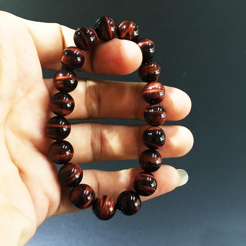 Vòng tay thạch anh mắt hổ đỏ nâu tự nhiên 10ly 7a - lpvt1036