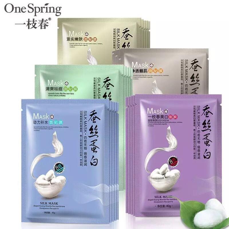 Combo 10 Mặt Nạ Dưỡng Da Tơ Tằm Silk Mask One Spring (Thảo Dược Thiên Nhiên)