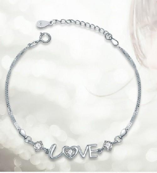 Lắc Tay Bạc Hàn Quốc Chữ Love - Lung Linh Shop