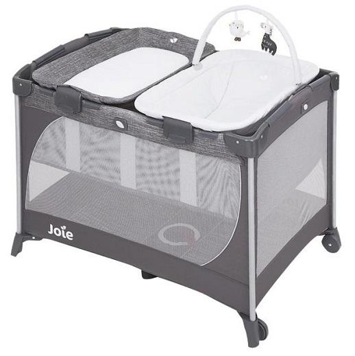 Giường cũi trẻ em Joie Commuter Change & Snooze Linen Gray
