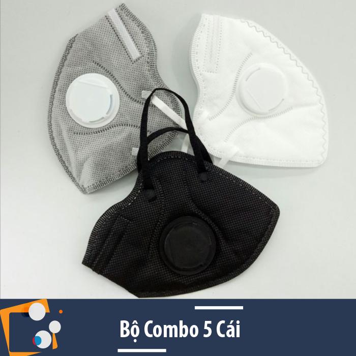 Bộ 5 cái khẩu trang lọc bụi kiểu 3m có van
