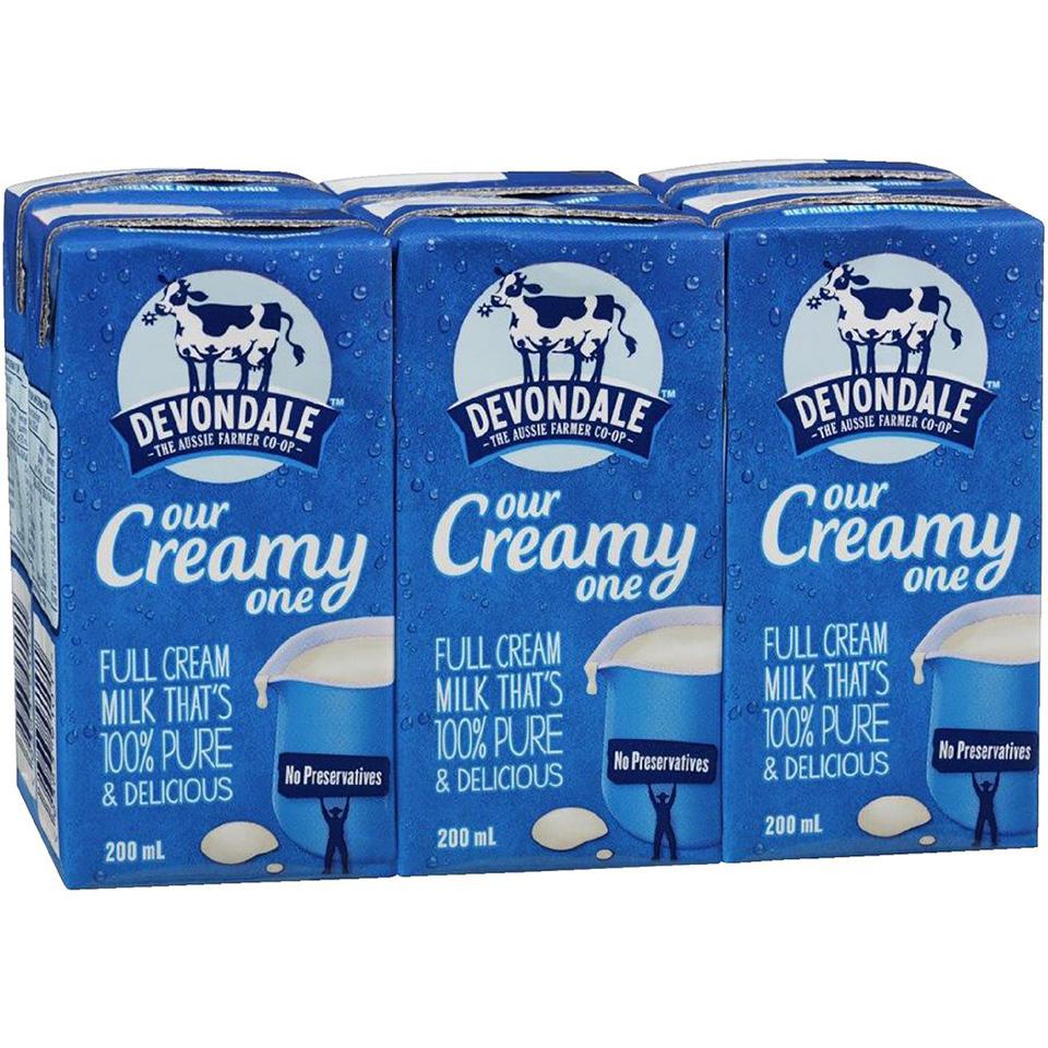 Thùng 24 hộp sữa tươi nguyên kem devondale 200ml - hàng nhập khẩu 100% - bao bì tiếng anh