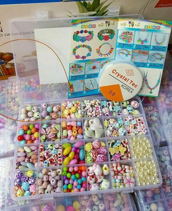Bộ xâu vòng hạt cườm cho bé