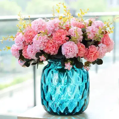 Hoa giả - cành hoa tú cầu lụa 10 bông trang trí nhà cửa, sự kiện, sinh nhật siêu xinh, hoa giả phong cach Châu Âu HC10
