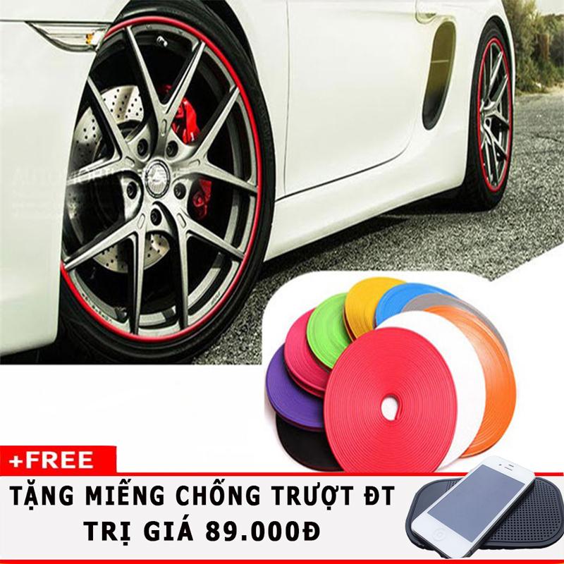 Chỉ dán trang trí viền lazang ô tô (Vàng) tặng kèm Miếng dính chống trượt điện thoại