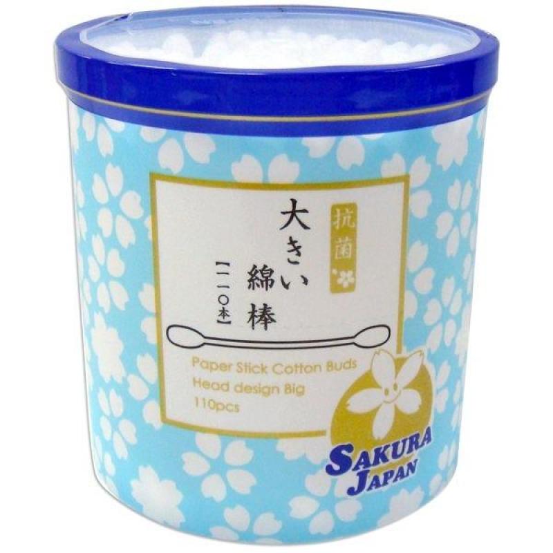 Tăm bông thấm nước sakura thân giấy, kháng khuẩn 110 que/lọ TB10