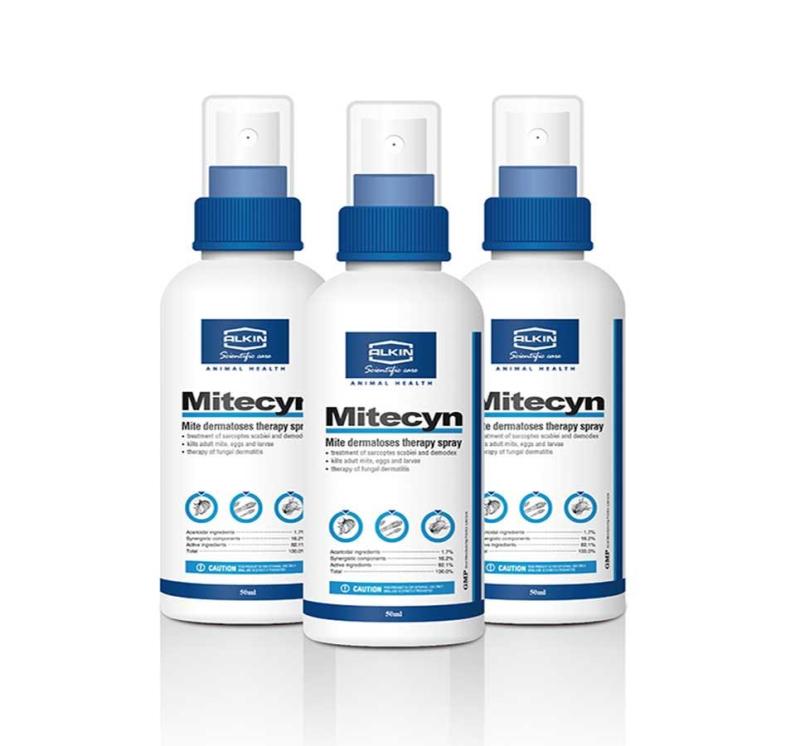{Miễn phí HN+HP}-(combo 3 chai mỗi chai 50ml) MITECYN Thu ốc trị ghẻ, nấm, viêm da cho chó mèo