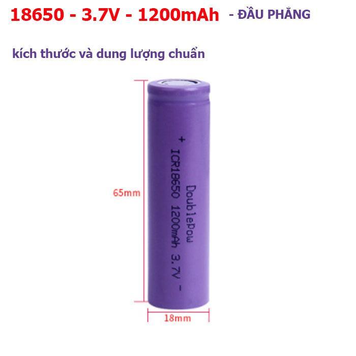 Pin sạc Doublepow 18650 3.7V 1200mAh loại đầu cực dương phẳng (flat top)