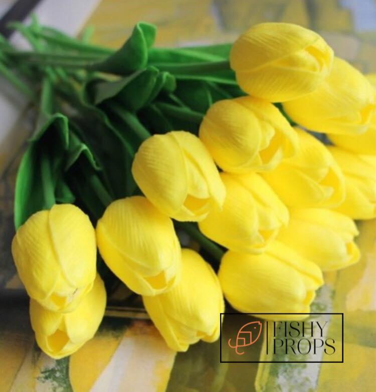 Hoa tulip giả đạo cụ chụp ảnh phụ kiện trang trí