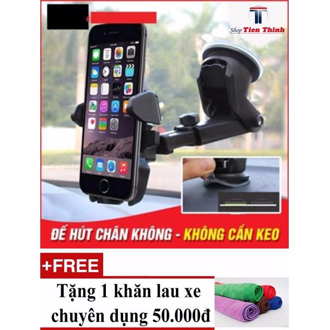 [TẶNG khăn lau xe cao cấp] Giá để điện thoại, giá đỡ điện thoại xe hơi - Giá đỡ kẹp điện thoại cao cấp, đế hút chân không chắc chắn, gắn mọi vị trí, giá đỡ điện thoại giá rẻ, chất lượng