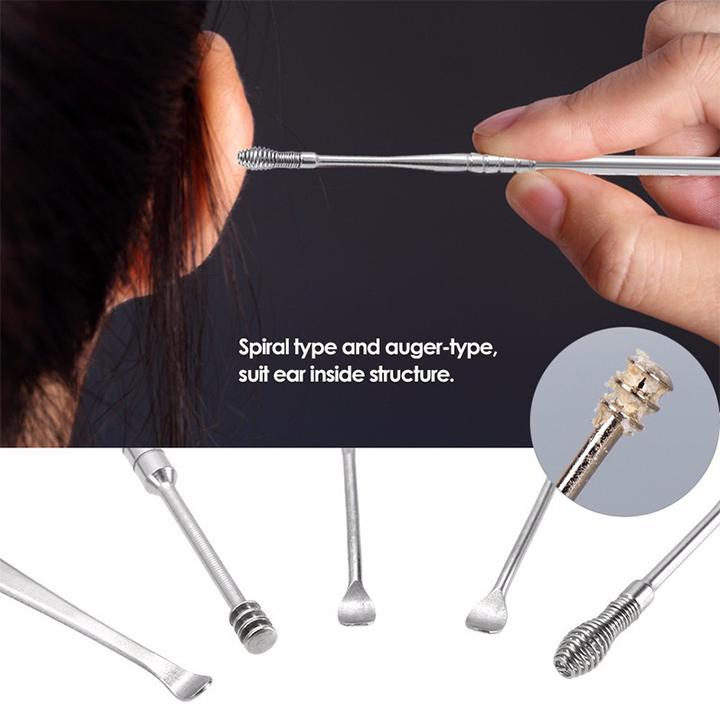Combo bộ dụng cụ 5 cây lấy tai kim loại và 4 cây nặn mụn chuyên nghiệp